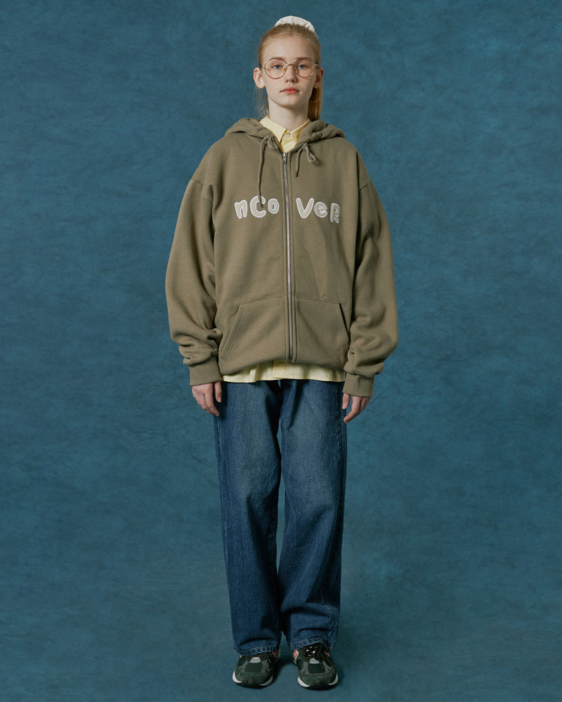 NCOVER（エンカバー）SIGNATURE PATCH LOGO HOODIE ZIPUP-KHAKI