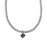 Nff(エヌエフエフ) 	 swarovski pearl heart motif