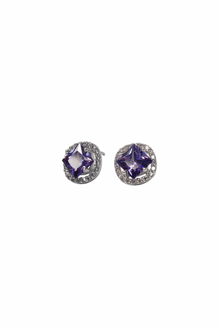 BLACKPURPLE (ブラックパープル) Flin cubic earring_purple