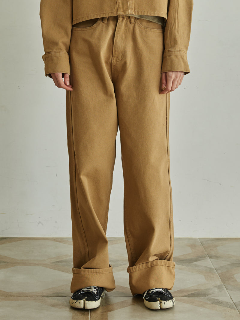 TMO BY 13MONTH（ティーエムオーバイサーティンマンス）DENIM SETUP PANTS (CAMEL)