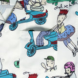 アクメドラビ(acme' de la vie)  BORDER CHARACTER PATTERN SHIRTS WHITE