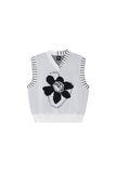 オーワイ(OY) PIXEL LOGO STITCH KNIT VEST-WHITE