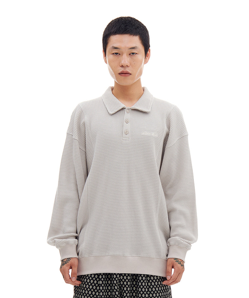ARCHIVE BOLD (アーカイブボールド)　WAFFLE POLO SHIRTS (IVORY)