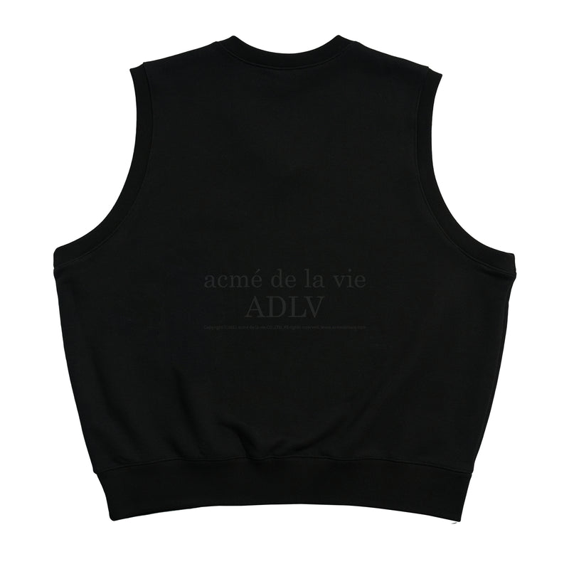 アクメドラビ(acme' de la vie)  ARCH LOGO EMBROIDERY VEST BLACK