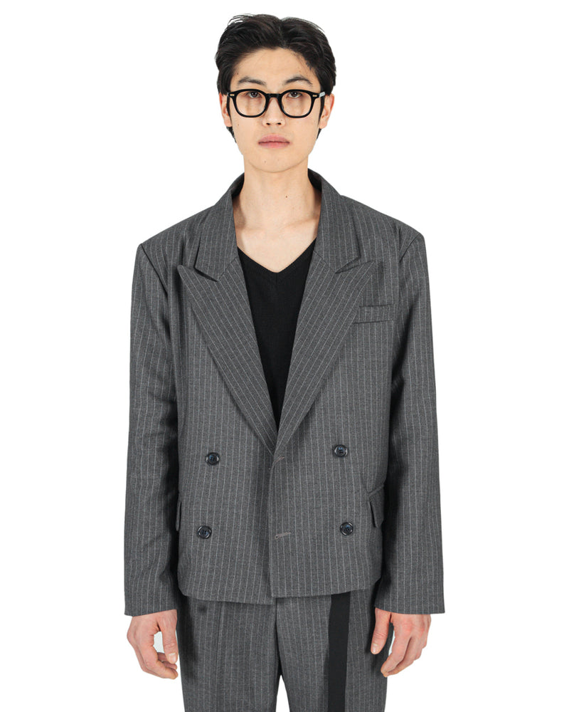 MYDEEPBLUEMEMORIES(マイディープブルーメモリーズ)     DOUBLE-BREASTED PIN STRIPE BLAZER