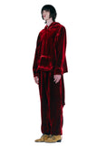 レイブレス(LABELESS) RED BUTTON VELVET TROUSERS