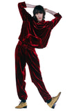 レイブレス(LABELESS) RED BUTTON VELVET TROUSERS