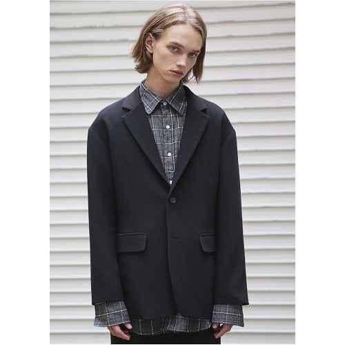メスノウン(MASSNOUN) SB SINGLE OVERSIZED JACKET MFEJK001-BK