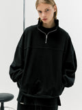 ディープリーク(DPRIQUE) QUARTER ZIP SWEATSHIRT - BLACK