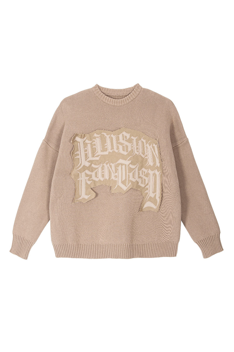 GRAFFITIONMIND(グラフィティオンマインド)          ILLUSION FANTASY HEAVY KNIT SWEATER (SAND)