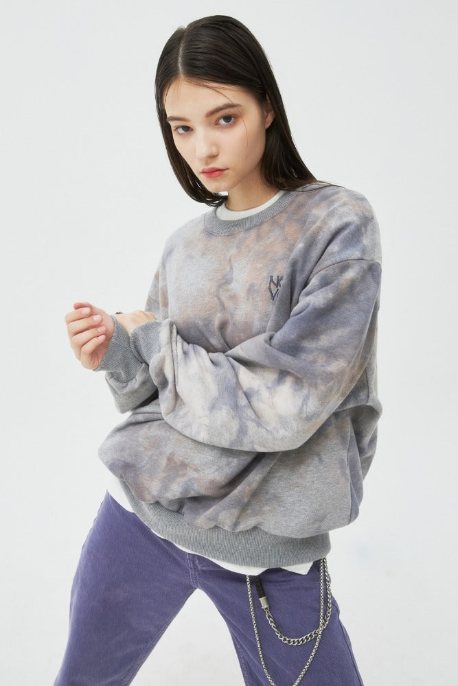 NCOVER（エンカバー）TYPO LOGO TIEDYE SWEATSHIRT-GREY