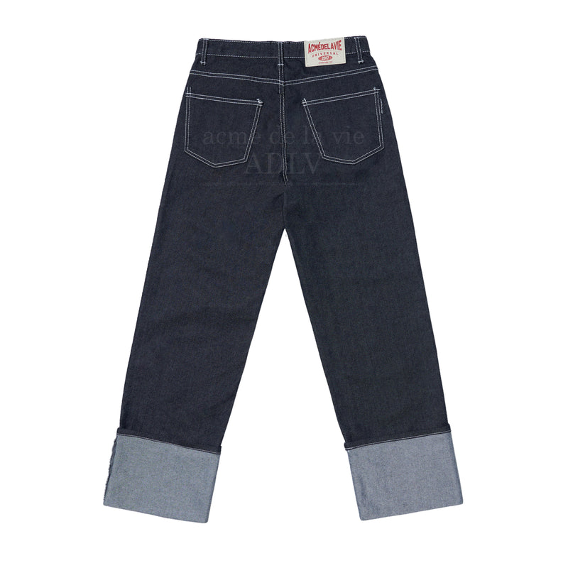 アクメドラビ(acme' de la vie) STITCH ROLL-UP DENIM PANTS DARK BLUE
