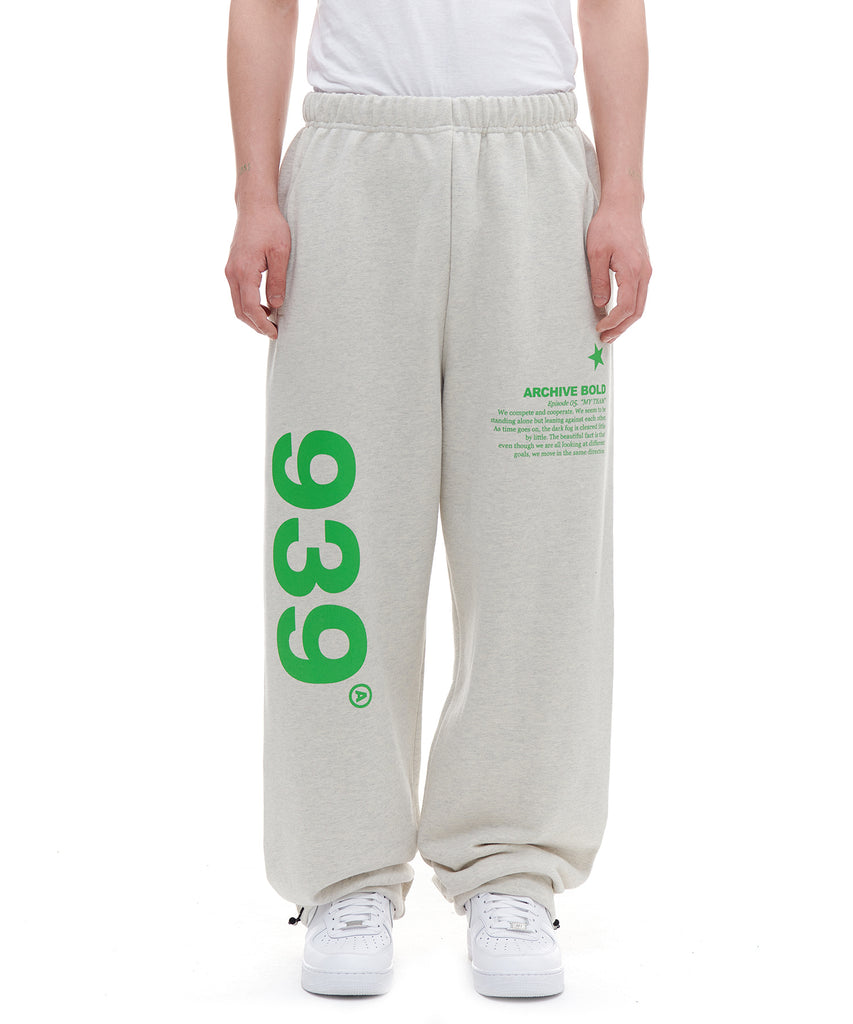 ARCHIVE BOLD (アーカイブボールド)　939 LOGO SWEAT PANTS (OATMEAL)