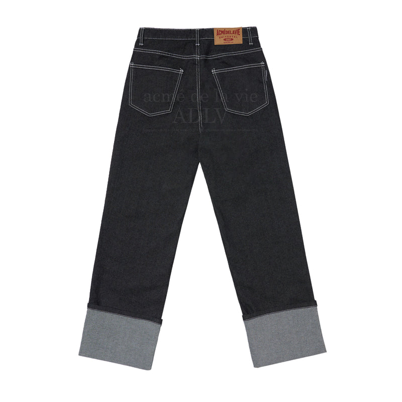 アクメドラビ(acme' de la vie) STITCH ROLL-UP DENIM PANTS BLACK