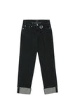 ReinSein（レインセイン）Black denim roll-up pants
