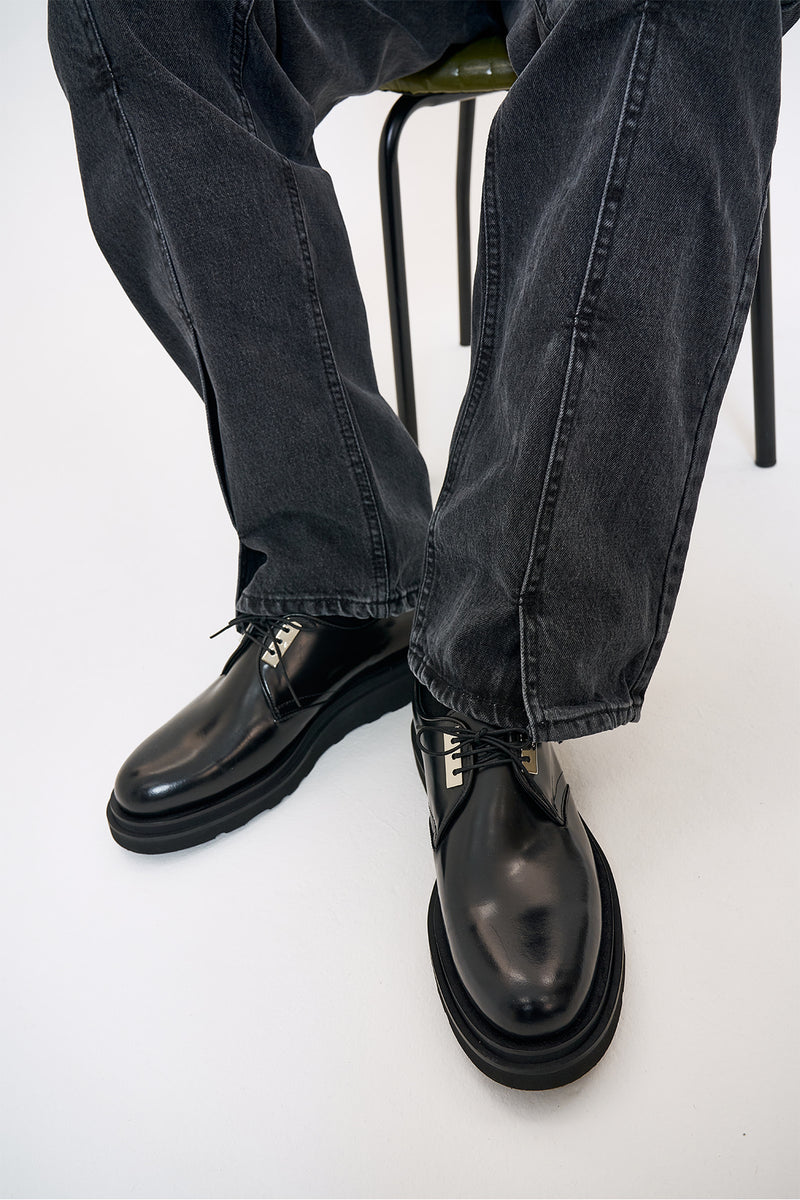 オーワイ(OY) METAL DERBY SHOES-BLACK