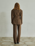 TMO BY 13MONTH（ティーエムオーバイサーティンマンス）DROP SHOULDER BELTED JACKET (BROWN)