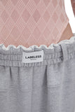 レイブレス(LABELESS) GREY KNEE DARG SWEAT PANTS