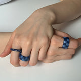Nff(エヌエフエフ) 	 silver ball point ring_navy