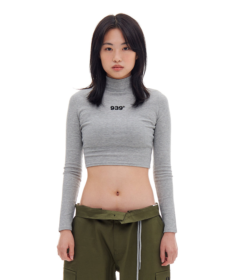 ARCHIVE BOLD (アーカイブボールド)　939 LOGO CROP HALF NECK (GRAY)
