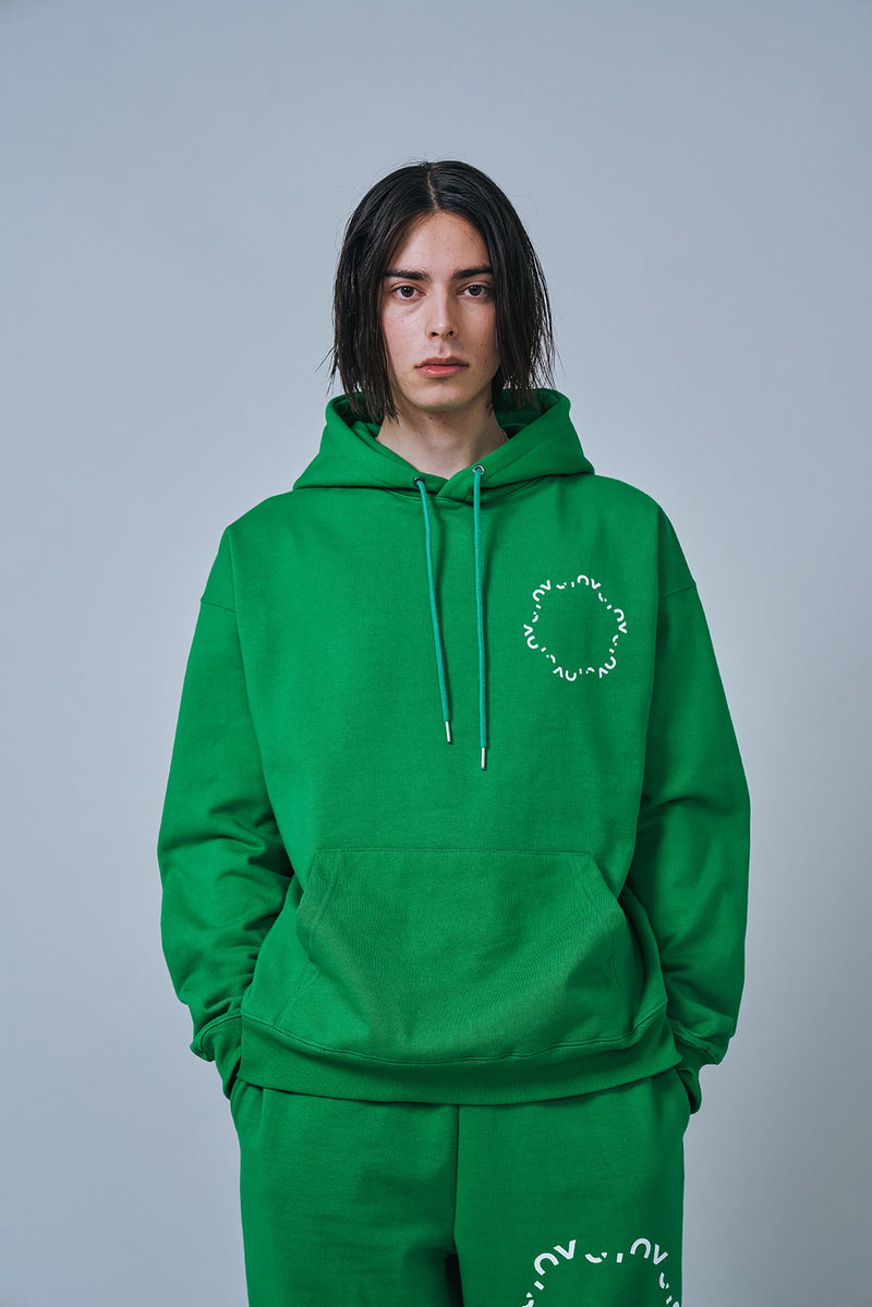 オーワイ(OY) ROUND LOGO HOODIE-GREEN