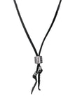BLACKPURPLE (ブラックパープル) BYBE X BP Leather String Choker Necklace - BLACK