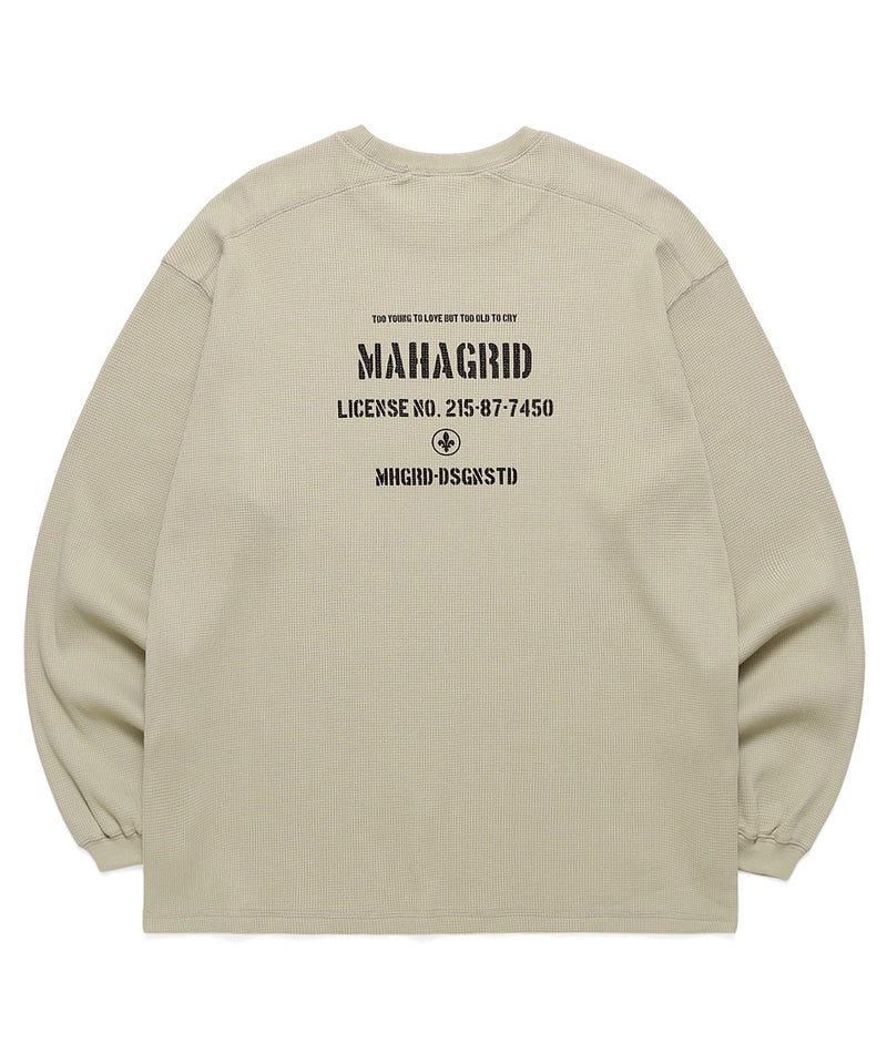mahagrid (マハグリッド) MIL WAFFLE LS TEE [BEIGE]