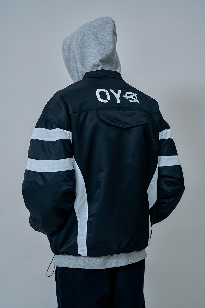 オーワイ(OY) CURVE BLOCK TRACK JACKET-BLACK