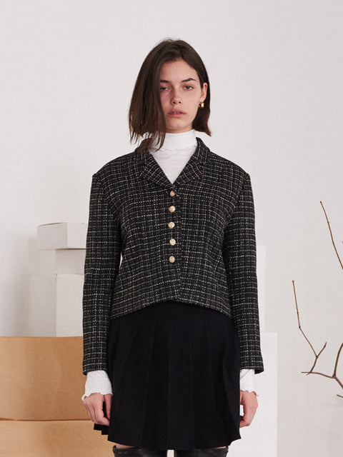 TMO BY 13MONTH（ティーエムオーバイサーティンマンス）SHORT WOOL JACKET (CHECK)