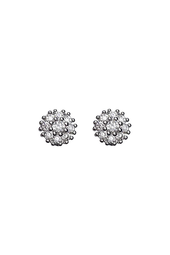 BLACKPURPLE (ブラックパープル) Snow Crystal One Point Earrings - Silver