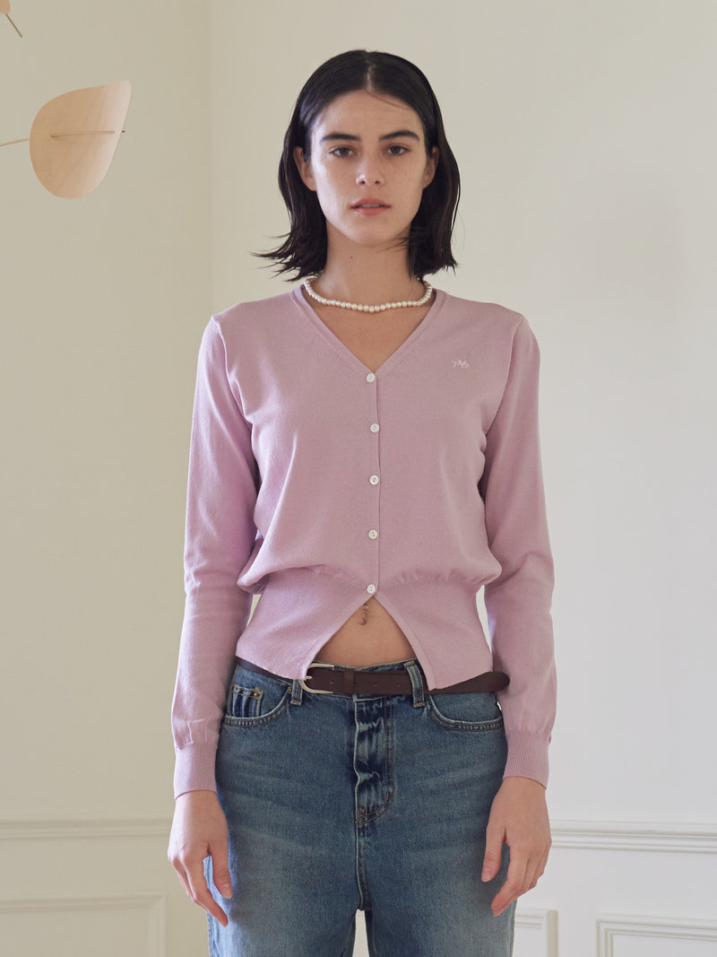 TMO BY 13MONTH（ティーエムオーバイサーティンマンス）RIBBED HEM CARDIGAN (PINK)