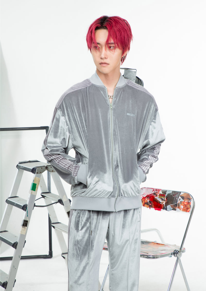 SINCITY (シンシティ) silver velvet track-top