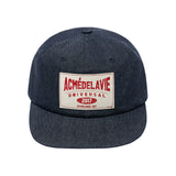 アクメドラビ(acme' de la vie)  DENIM LABEL PATCHWORK BALL CAP DEEP BLUE DENIM
