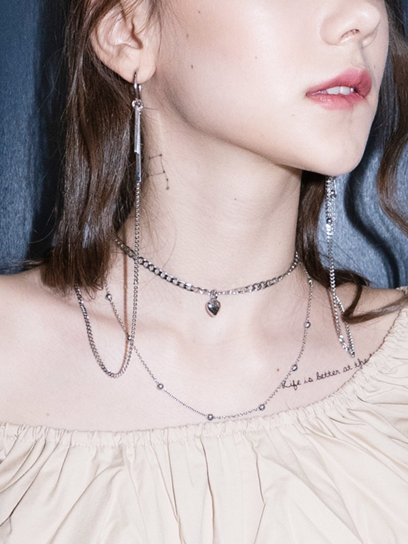 BABLETWO  (ビーエーブルトゥー)         Layered Choke Necklace [surgical]