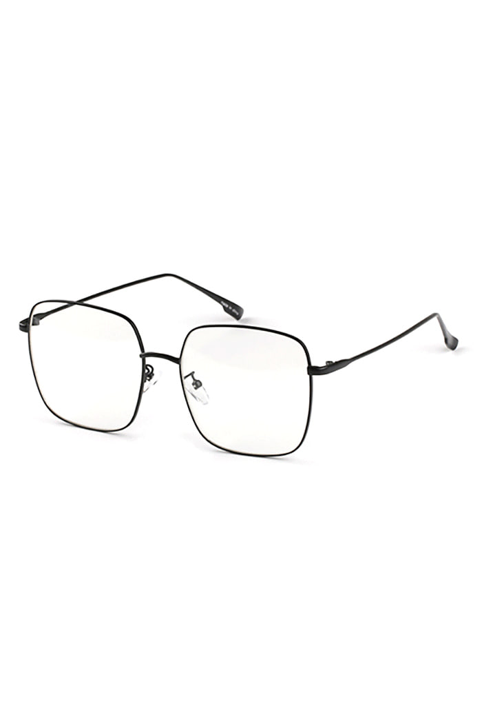 BLACKPURPLE (ブラックパープル)  Square Daily Glasses (BLACK)