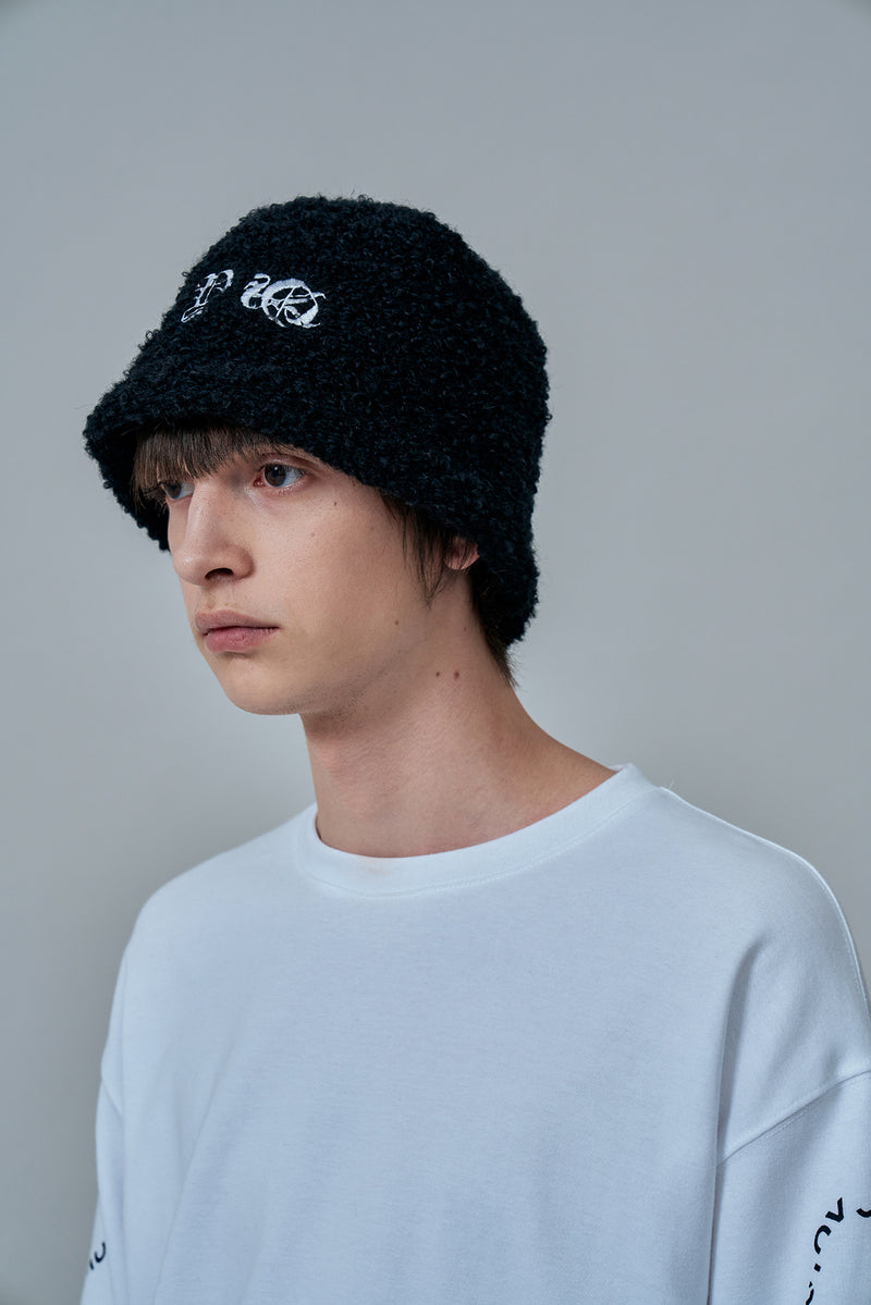 オーワイ(OY) DEVIL LOGO BOUCLE BUCKET HAT-BLACK