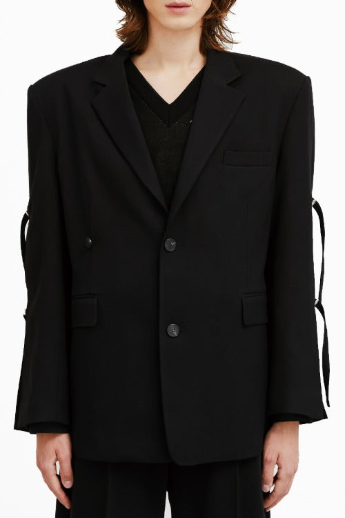 イーエスシースタジオ(ESC STUDIO) slit blazer(black)