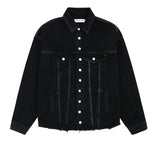 ORDINARY PEOPLE(オーディナリーピープル)  DESTROYED HEM BLACK DENIM JACKET