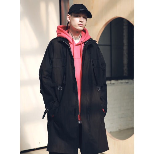 メスノウン(MASSNOUN) SL LOGO M-51 FISHTAIL LONG COAT MSNCT002-BK