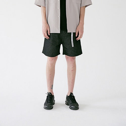 メスノウン(MASSNOUN) NOR WASHED WIDE DENIM SHORT PANTS MSEJP011-BK