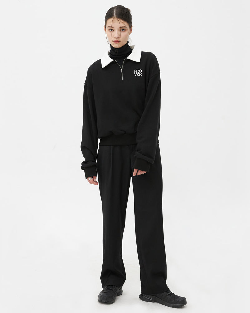 NCOVER（エンカバー）TYPO LOGO HALF ZIPUP SWEATSHIRT-BLACK