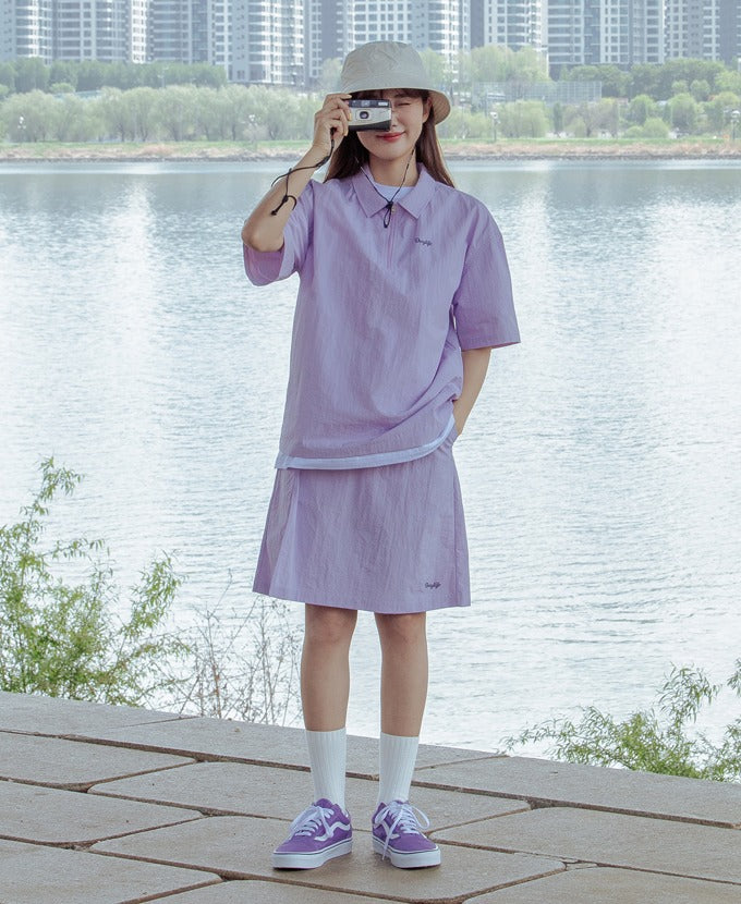 デイライフ(Daylife) Nylon Midi Skirt (Purple)