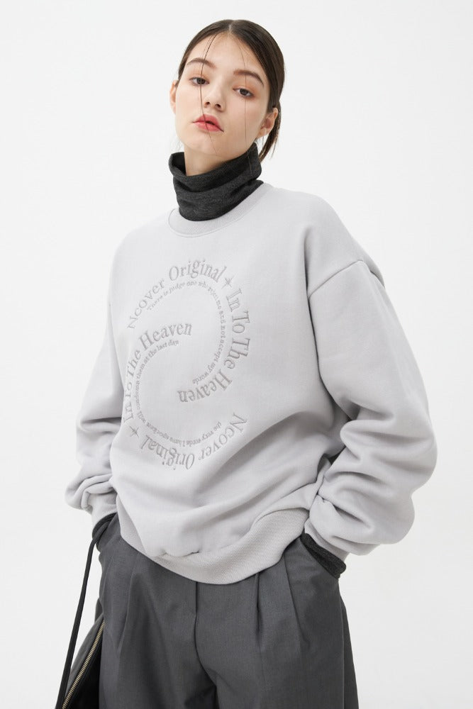 NCOVER（エンカバー）SEMICIRCLE TEXT SWEATSHIRT-GREY