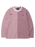 アジョバイアジョ(AJOBYAJO)       Stripe Twofold Long Sleeves T-Shirt [Red]