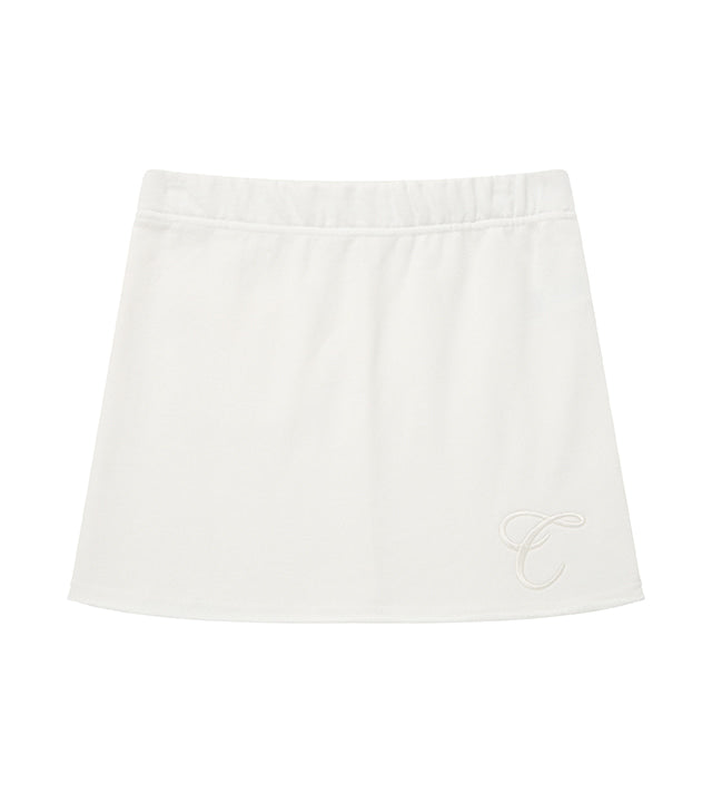 curetty (キュリティー)  C LOGO EMBROIDERY MINI SKIRT_WHITE