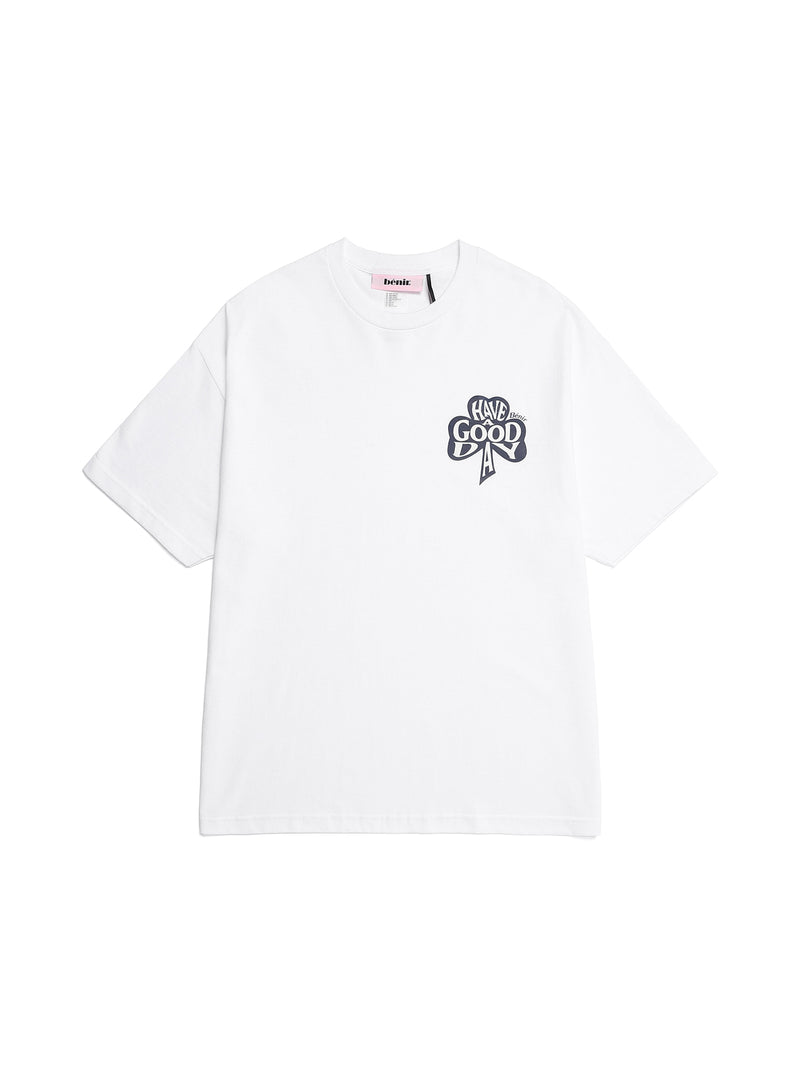 benir (ベニル) BENIR GOODDAY CLOVER T-SHIRTS [WHITE]