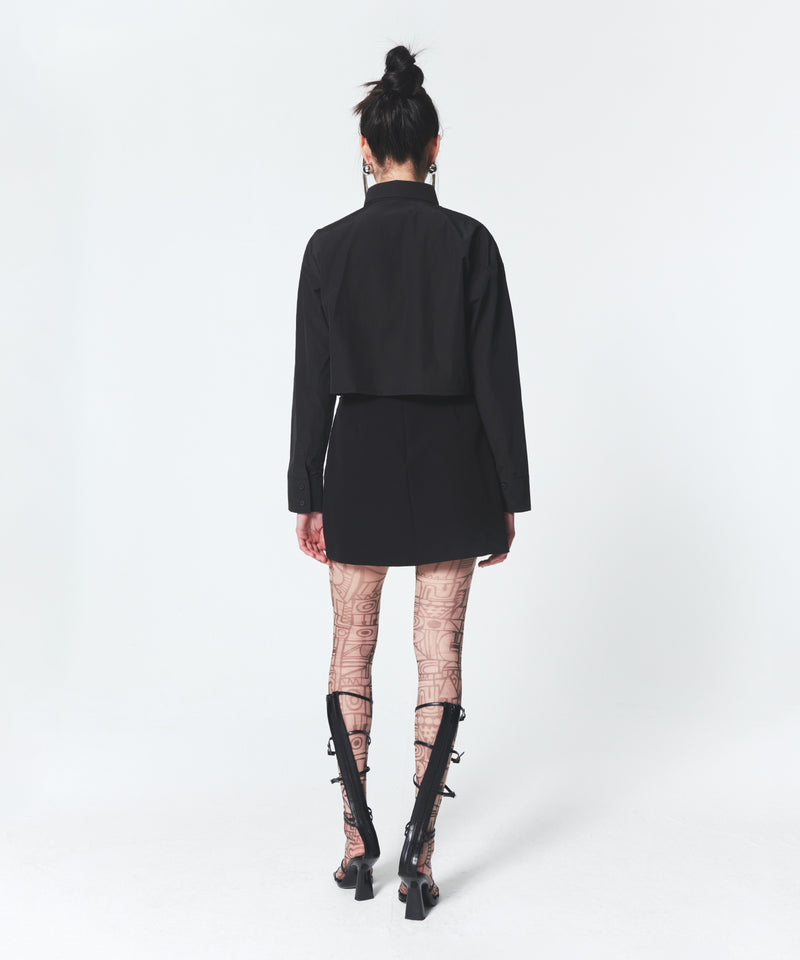 INPREP (インプレップ）Crystal Single Button Shirt Black