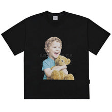 アクメドラビ(acme' de la vie) ADLV BABY FACE SHORT SLEEVE T-SHIRT BLACK BROWN BEAR