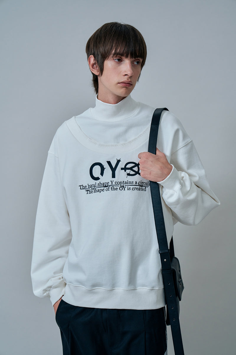 オーワイ(OY) ROUND STITCH LOGO POLA MTM-WHITE