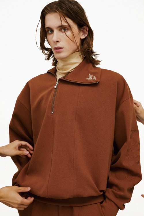 イーエスシースタジオ(ESC STUDIO) flower zipup mtm(brown)